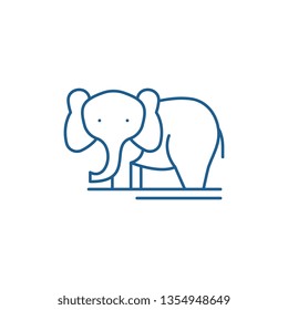 Elephant line icon concept. Elephant flat  vector symbol, sign, outline illustration.