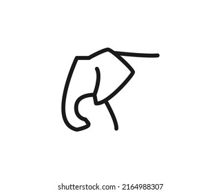 Elephant line icon. High quality outline symbol for web design or mobile app. Thin line sign for design logo. Color outline pictogram on white background