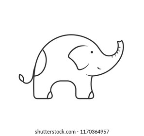 simple elephant outline images stock photos vectors shutterstock https www shutterstock com image vector elephant line icon on white background 1170364957