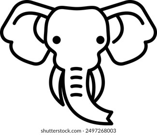 Un elefante en estilo de icono de línea