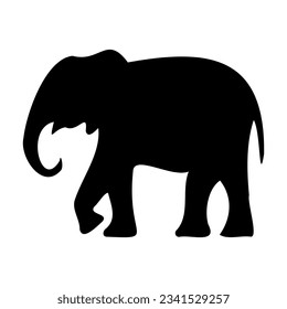 Elephant line icon. Trunk, india, ears, zoo, animal, africa, mammoth, tusks, circus. Black vector icons on a white background for Business