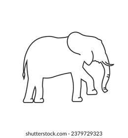 Elephant line icon vector sign symbol in flat