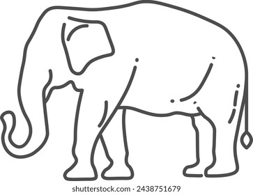 Elephant line icon. Wild fauna symbol. Exotic animal