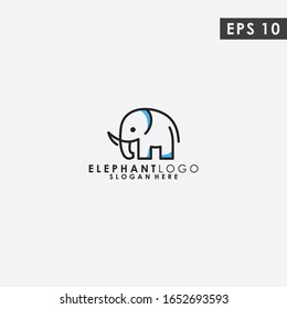 Design-Vektorillustration für Elephant Line-Logos mit Logogramm-Stil