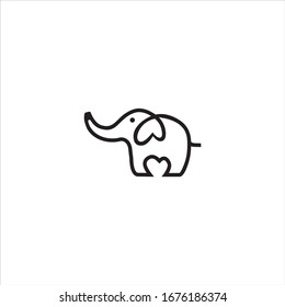 elephant line logo icon designs love