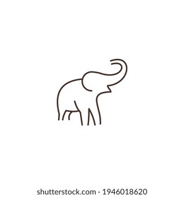 Elephant line logo template. design vector icon