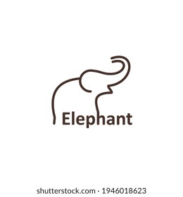 Plantilla del logotipo de la línea del elefante. icono de vector de diseño