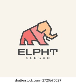 Projeto do vetor do logotipo da linha do elefante de Big Mammoth