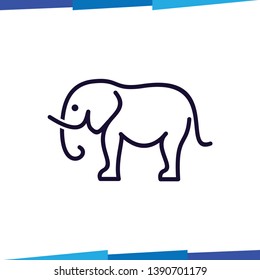Elephant line logo vector template