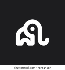 Elephant Line Mark Creative Design Logotype Animal Cute