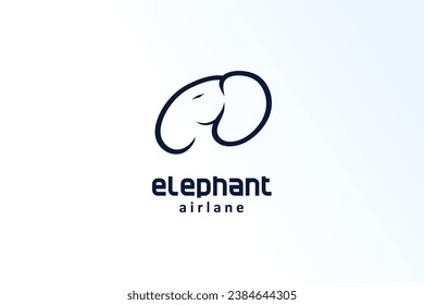 elephant line minimalist elegant modern logo vector
