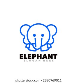 Elephant Line einfaches Logo-Design 