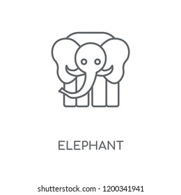 Elephant linear icon. Elephant concept stroke symbol design. Thin graphic elements vector illustration, outline pattern on a white background, eps 10.