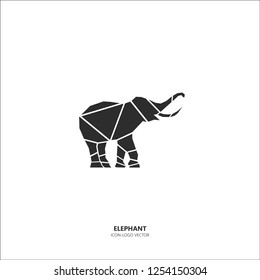 Elephant linear illustration icon and logo