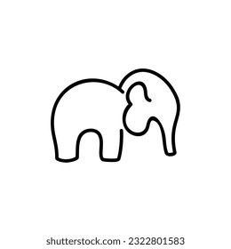 elephant with lineart style logo design