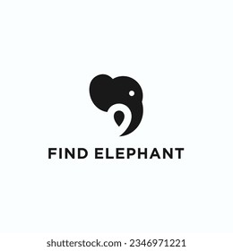 imagen de silueta vectorial del logotipo de ubicación del elefante