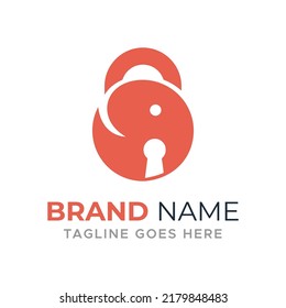 Icono del logotipo de la cerradura del elefante para la seguridad, diseño del símbolo de naranja Animal  