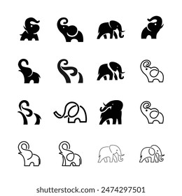 Elephant Logo. African indian Wildlife Elephant Logo Icon Vector Illustration design template