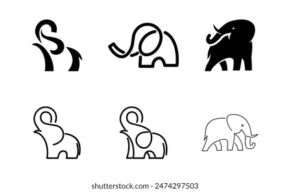 Elephant Logo. African indian Wildlife Elephant Logo Icon Vector Illustration design template