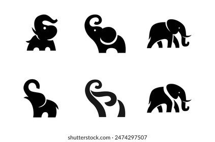 Elephant Logo. African indian Wildlife Elephant Logo Icon Vector Illustration design template