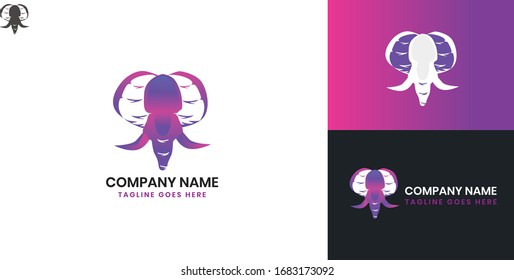 Elephant Logo - All elements on this template are editable with vector software.