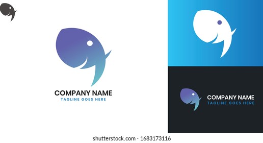 Elephant Logo - All elements on this template are editable with vector software.