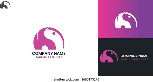 Elephant Logo - All elements on this template are editable with vector software.