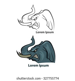 elephant for logo, american football symbol, simple illustration, sport team emblem, sport mascot