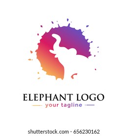 ELEPHANT LOGO. animal logo with gradation concept