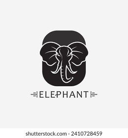 Plantilla de diseño para el ilustrador de animales y vectores con logotipo de elefante