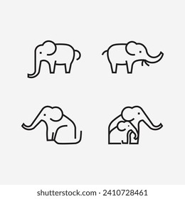 Muster für Elephant-Logo-Tier und Vektorgrafik-Design