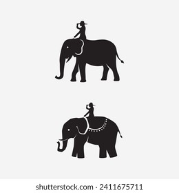 Plantilla de diseño del logotipo del elefante y del vector de animales