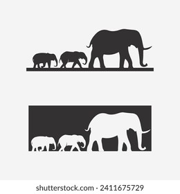 Plantilla de diseño del logotipo del elefante y del vector de animales