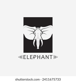 Plantilla de diseño del logotipo del elefante y del vector de animales