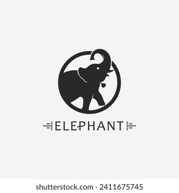 Plantilla de diseño del logotipo del elefante y del vector de animales