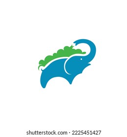 Elephant logo bathing with a simple look