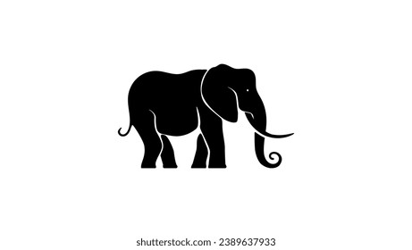 Elephant Logo, black elegant silhouette