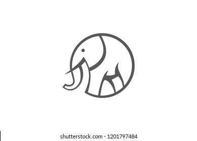 Elephant logo circle