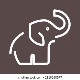 Elephant logo with a combination of lines