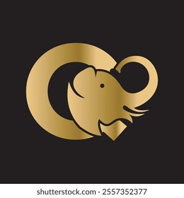 Elephant Logo combine with letter Q vector template