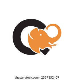 Elephant Logo combine with letter Q vector template