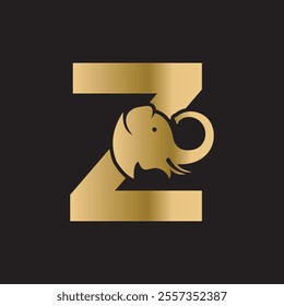 Elephant Logo combine with letter Z vector template