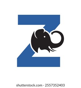 Elephant Logo combine with letter Z vector template