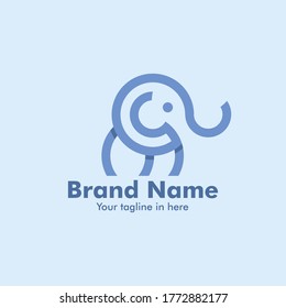 elephant logo with the concept of a combination of several circles to form an elephant, maximized by a circle with a circle, and elephants with strength, calm and soft colors, and soothing.