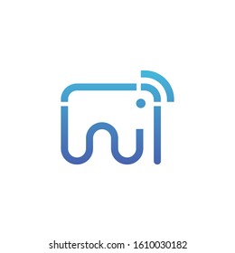 elephant logo with with connection