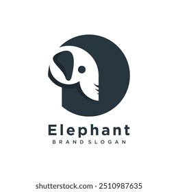 Elephant logo with creative element design concept idea