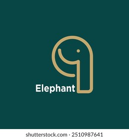 Elephant logo with creative element design concept idea