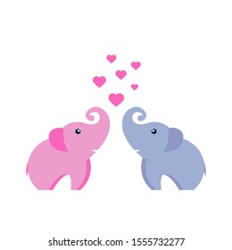 elephant logo. cute elephants.vector illustration, isolated background