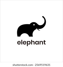 elephant logo design, big animal trunk design vector