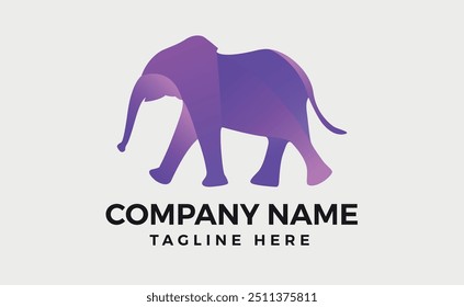 elephant logo design, colorfull cute elephant vector logo gradient, Elephant logo said view Logo design.